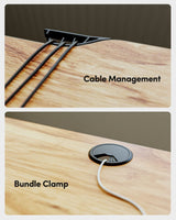 FEZIBO 63"x28" L Shaped Standing Desk, Electric Stand up Height Adjustable Home Office Table, Sit Stand Desk, Light Rustic Brown Top FEZIBO