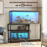 Tatub 55-90 Gallon Fish Tank Stand Large Aquarium Stand with Accessories Storage Cabinet, Heavy Duty Metal Fish Tank Cabinet Suitable for Turtle Tank, Reptile Terrarium, 1000LBS Capacity, Wood Tatub