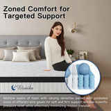 BLONIKA King Size Mattress, 12 Inch King Mattress in a Box, Medium Firm with Memory Foam and Pocket Springs, Strong Edge Support, Pressure Relief BLONIKA