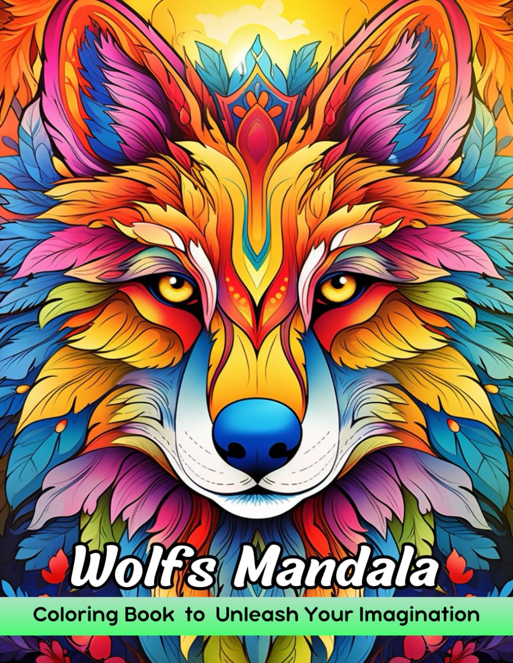 Wolfs Mandala Coloring Book: Wolves Mandala Coloring Page, Mystical Designs for Artistic Joy and Animal Spirit Connection Majosta