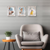 Golden State Art, 5x7 Picture Frame - Country Wood Grain Style - Tabletop Display, Back Hangers for Wall Display - Great for Photos, Gift, Pictures, Wedding, Portraits (2 Pack, White) Golden State Art