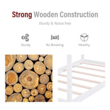 Merax Wood House Bed,Floor Bed with Wood Slats,No Box Spring Needed,Twin Size, White Merax