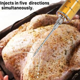 Turkey Injector Syringe - 3 Marinade Injector Needles, 1oz Meat Injector Syringe, Include 5- Hole Needle, Premium Portable Meat Injector Kit with Black Oil Brush & Cleaning Brush, Easy to Use & Clean Kingsmile