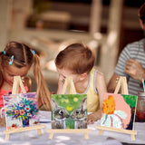 ESRICH 4 Pack 9 Inch Wood Easels, Easel Stand for Painting Canvases, Art, and Crafts, Tripod, Painting Party Easel, Kids Student Tabletop Easels for Painting, Portable Canvas Photo Picture Sign Holder ESRICH