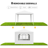 HomGarden 10'x10' Outdoor Canopy Tent Patio Camping Gazebo Storage Shelter Pavilion Cater Party Wedding BBQ Events Tent w/Removable Sidewalls HomGarden