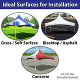 TENTANDTABLE 20-Foot by 40-Foot White High Peak Frame Style Party Tent for Weddings, Graduations, and Events TentandTable