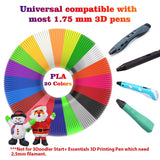 3D Pen Filament 400 Feet 20 Colors, dikale 3D Printing Pen Refills PLA Bonus 250 Stencil eBook, 3D Printer Pen Filament 1.75mm Smooth Printing dikale