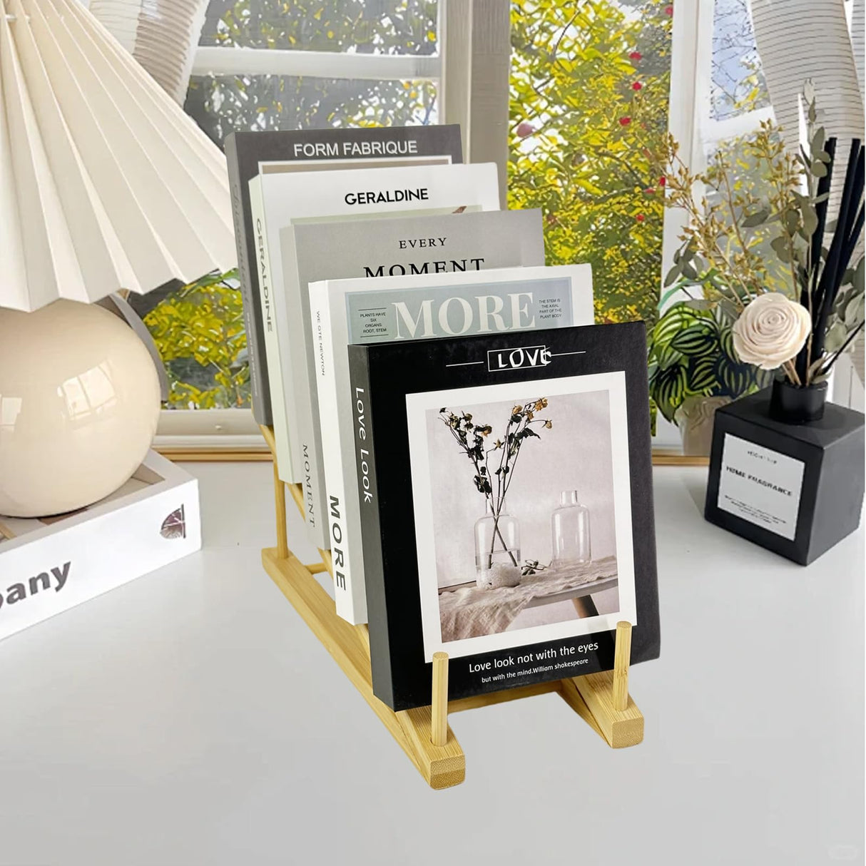 GYSLEOT Book Display Stand Holder, 5-Tier Wooden Book Rack Organizer For Magazines, Tabletop Kids Bookshelf Art Display Shelf For Vendors Craft Trade Shows GYSLEOT