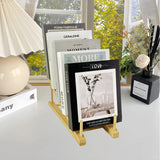 GYSLEOT Book Display Stand Holder, 5-Tier Wooden Book Rack Organizer For Magazines, Tabletop Kids Bookshelf Art Display Shelf For Vendors Craft Trade Shows GYSLEOT