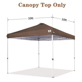 SCOCANOPY Replacement Top with Air Vent for 10x10 Canopy Frame, Canopy Cover ONLY, (Brown Ripstop) SCOCANOPY