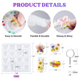 LET'S RESIN Keychain Resin Molds Silicone with Hole, 16 Cavities UV Resin Jewelry Pendant Mold for Beginner, Epoxy Resin Molds for Keychain Pendant Jewelry Making LET'S RESIN