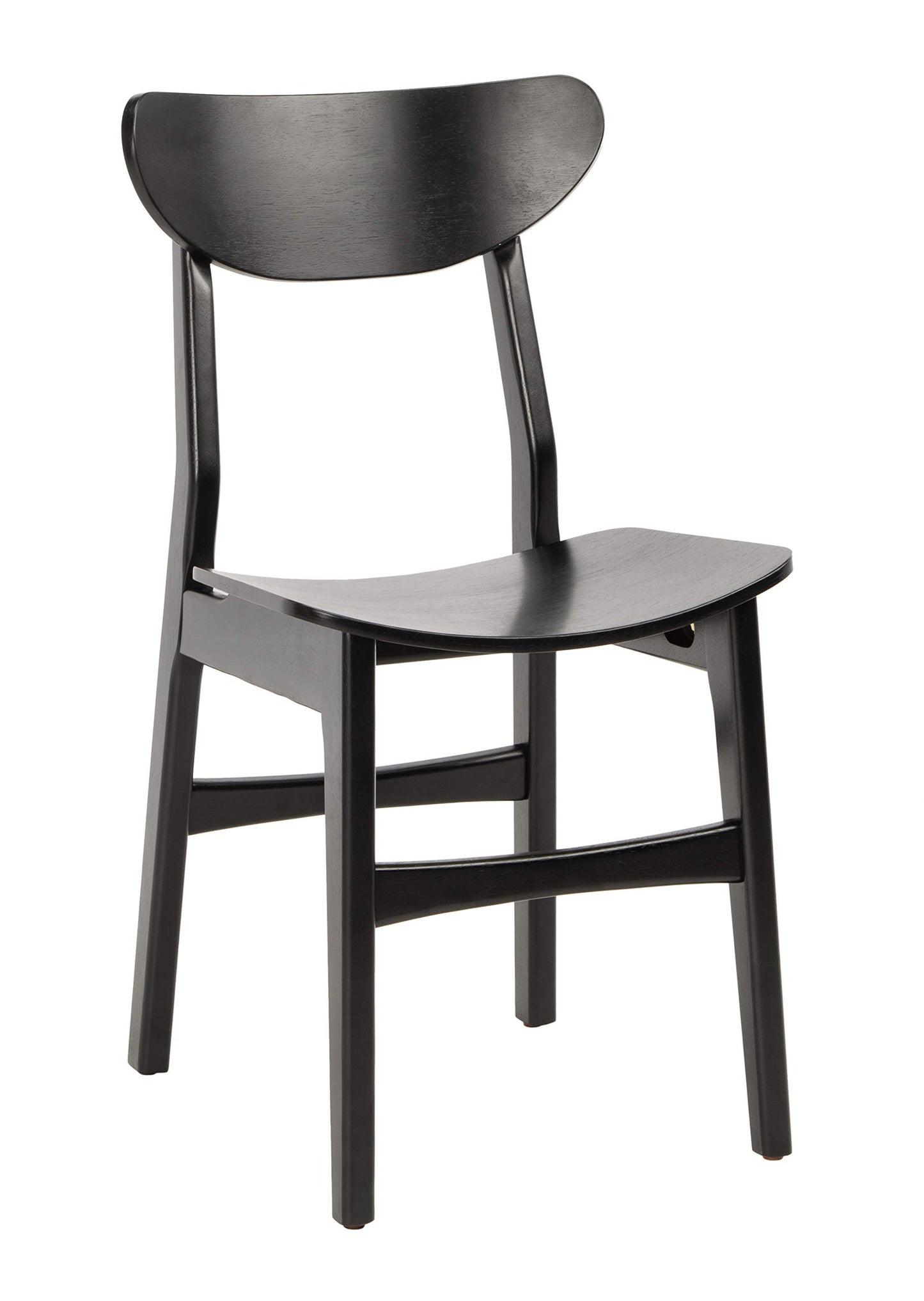 Safavieh Home Lucca Retro Black Dining Chair, Wood, Set of 2 - WoodArtSupply