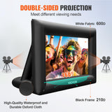 VEVOR Inflatable Movie Screen 24FT Inflatable Projector Screen for outside with 360W Air Blower Inflatable Screen Oxford Fabric Material Blow Up Screen for Outdoor Movie Supports Front/Rear Projection VEVOR