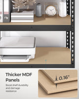 SONGMICS 5-Tier Storage Shelves, Set of 2 Garage Storage, Boltless Assembly, Adjustable Shelving Units, 11.8 x 29.5 x 59.1 Inches, Load 1929 lb Each, Shed Warehouse Basement, Black UGLR300B02 SONGMICS