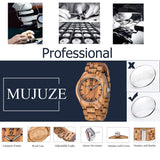 MUJUZE Wood Watch, Wooden Watch for Men, Handmade Lightweight Wooden Wrist Watches, Mens Wooden Watch, Gifts for Men MUJUZE