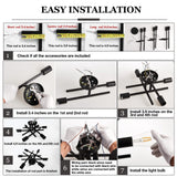 ASGYISA Semi Flush Mount Modern Ceiling Light Fixture， 6 Lights Black Vintage Matte Sputnik Chandelier Ceiling Lamp with E26 Bulb Base for Farmhouse Dining Room Living Room Bedroom Study Kitchen ASGYISA