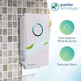 Germ Guardian GG1100W 7” Pluggable Small Air Purifier, Small Room Wall Air Sanitizer, Freshens Air, UV-C Light Kills Germs, Reduces Odors from Pets, Cooking, Mold, GermGuardian, 1-Yr Wty (White) GermGuardian