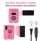 JOYSTAR 10 Liter/12 Cans Mini Fridge for Bedroom, Office, Dorm & Car, Portable Small Refrigerator for Skincare, Makeup, Beverage, Drinks, Thermoelectric Cooler & Warmer, Glass Door, Pink JOYSTAR