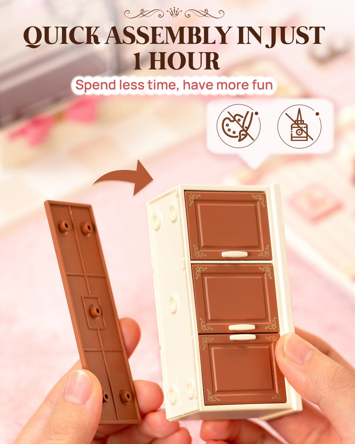 Rolife Super Creator DIY Miniature Plastic House Building Set Playset with LED, Suitable for Mini Figures Construction Toys Diorama Kit Gifts for Teens Adults (Tasty Cake Shop) Rolife