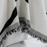 ERICSF- Black and White Double-Sided can Cover Chenille Sofa Towel Full Cover Cloth Four Seasons Universal Models Straight Row a Piece of Non-Slip Sets (71 * 102 inch) ERICSF