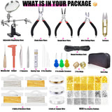MONVICT Jewelry Making Supplies Kit with Jewelry Making Tools, Findings, Necklace Chain, Jewelry Wires, Adjustable Magnifier, Carry Bag, Meet All The Needs of Jewelry Making, Repair, Beading MONVICT