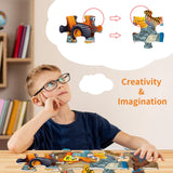 Jadeso 48 Pieces Jumbo Floor Puzzles for Kids ages 3-5, Puzzle for Kid Ages 4-6, Construction Site Jigsaw Large Puzzles, Children Learning Preschool Educational Toys, Great Gift for Kids 4-8 Years Old Jadeso