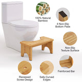 Uaniar Bamboo Toilet Stool, Wooden Squatting Potty Stool for Adults, 7 Inch Toilet Stool Squat Adult, Non-Slip Wood Poop Stool for Bathroom, Portable Toilet Foot Pooping Stool, Poop Stool for Kids Uaniar