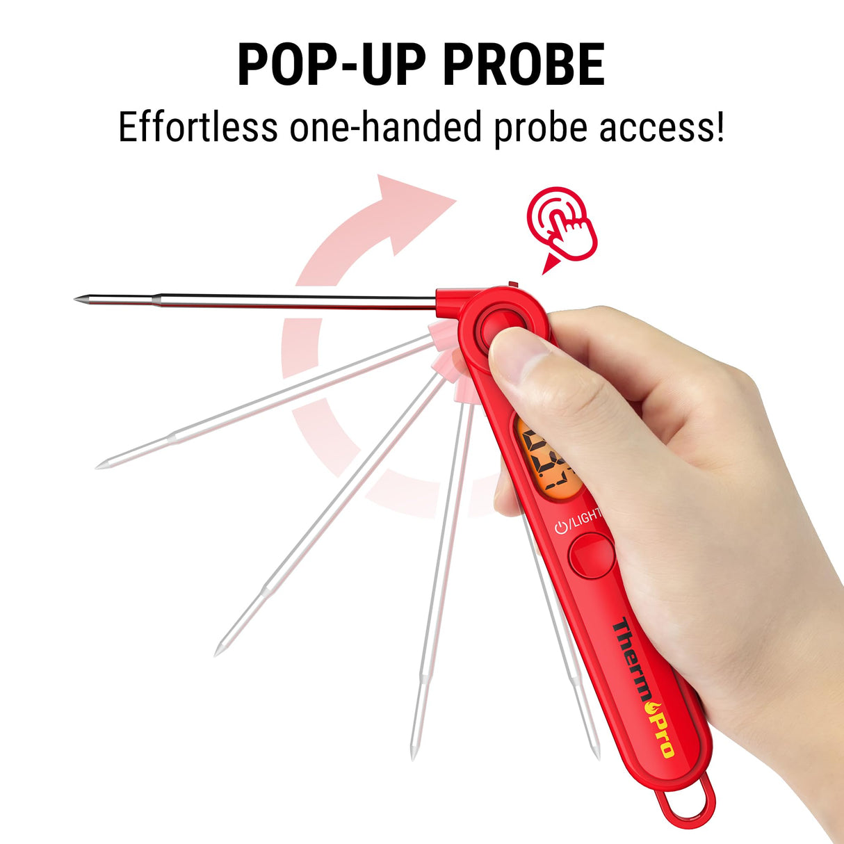 ThermoPro TP03B Digital Meat Thermometer for Cooking, Instant Read Thermometer with Backlight, Kitchen Food Thermometer for Grill Smoker BBQ Oil Deep Fry Candy Bread Coffee with Pop-up Meat Probe ThermoPro