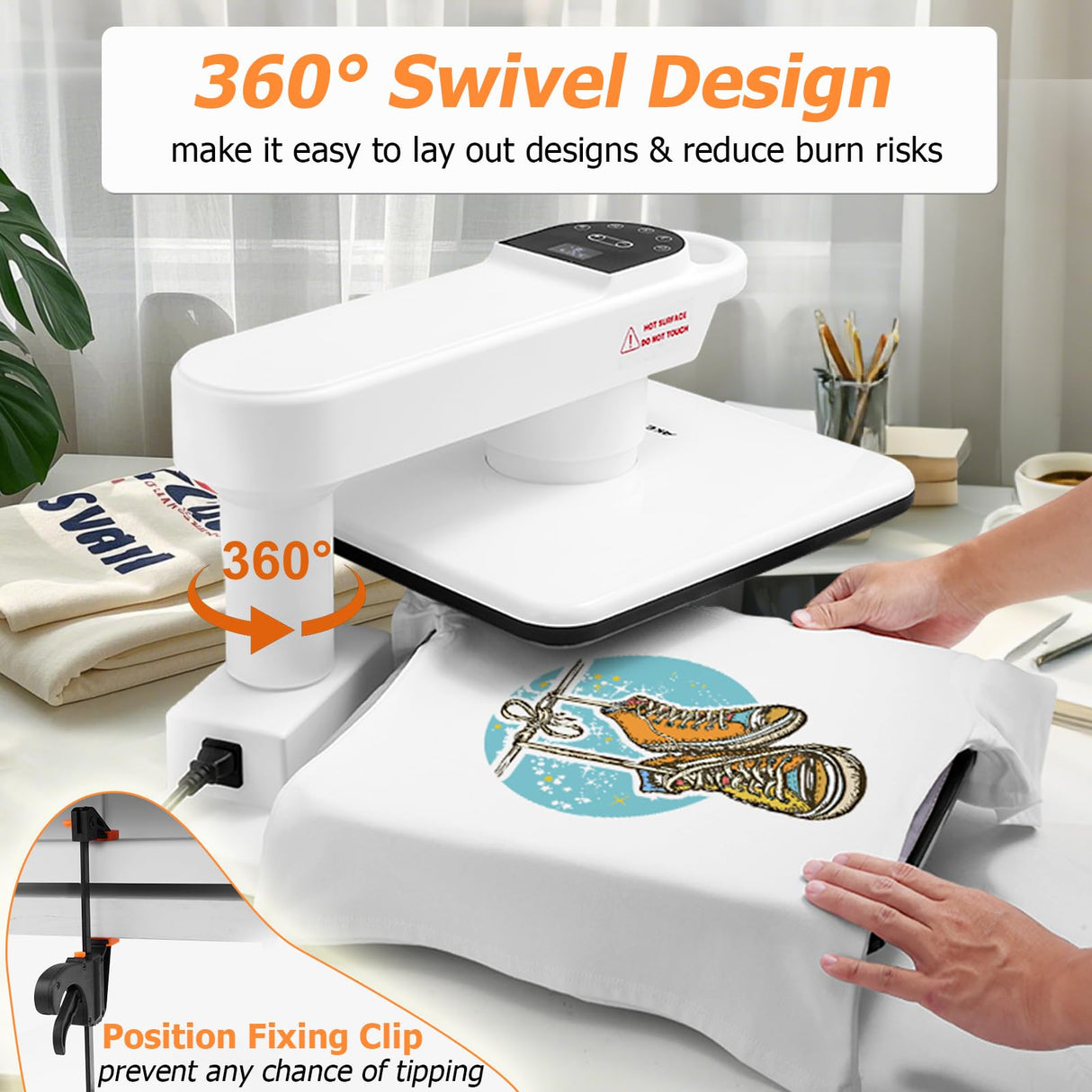 AKEYDIY 15x15 Heat Press, Dual Auto Heat Press Machine for T-Shirts, 360° Swing Away Heat Press with Auto Press Release for Sublimation Pillows, Canvas Bags, Puzzles, Coasters (15x15 White) AKEYDIY