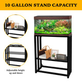 Umisu Fish Tank Stand Metal Aquarium Stand 10-15 Gallon 24.8" x 9.25" x 30.1" Aquarium Turtle Tank Stand,Double-Layer Detachable Design Black Umisu