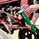 LockNLube Heavy-Duty Pistol Grip Grease Gun. Includes our patented LockNLube® Grease Coupler (Locks On, Stays On, Won't Leak!) plus a high-quality 20" hose and in-line hose swivel LockNLube