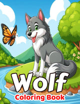 Wolf Coloring Book: Funny and Cute Wolves Colouring Pages for Kids ages 4-8 or 8-12, Over 30 Illustrations for Relaxation and Stress Relief Majosta