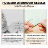 FIVEIZERO 30-Count Premium Hand Sewing Needles, 6 Sizes Embroidery Needles Kit with Threaders for Hand Sewing Crafts,Large Eye Sewing Needle Kit for Art and Craft Projects FIVEIZERO