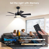 42 inch Ceiling Fans with Lights, Black Ceiling Fan with Remote APP, Dual-Sided Modern/Rustic 6 Blades, Reversible, 3CCT, Sloped Flush Mount Low Profile Ceiling Fan with Lights Bedroom Kitchen Indoor BayDay