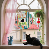 Black Cat Hanging Diamond Art Kits for Adults, Special Shaped Diamond Painting Pendant, DIY Acrylic Crystal Window Pendants Kits for Home Garden Wall, 5D Gem Art Ornament Kit Window Suncatcher GemZono