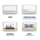 GAP babyGap Tate 4-in-1 Convertible Crib - Greenguard Gold Certified, Bianca White/Natural Delta Children