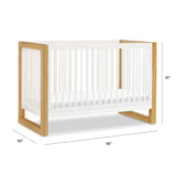 NAMESAKE Nantucket 3-in-1 Convertible Crib with Toddler Bed Conversion Kit in Warm White and Honey, Greenguard Gold Certified (M23301RWHY) NAMESAKE