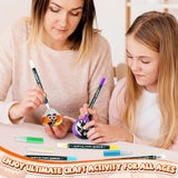 JULEASEL Rock Painting Kit, Glow in The Dark Rock Craft Paint Kits, Arts and Crafts for Kids Ages 6-12, Holiday DIY Crafts for Girls & Boys with Mess-Free Pens Markers JULEASEL