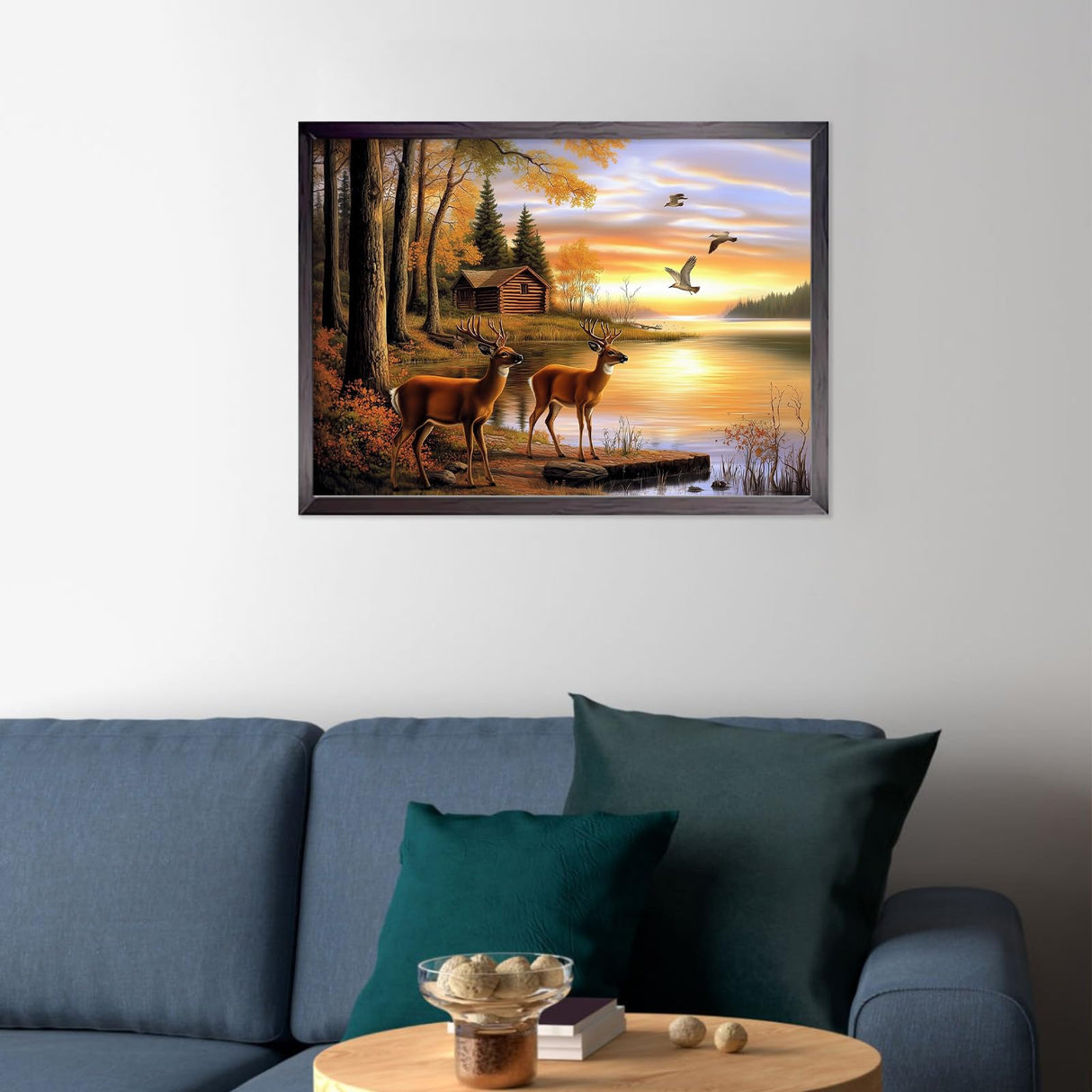 CEOVR Deer Diamond Painting Kits, 5D Full Drill Animal Diamond Art Kits for Adults Landscape Crystal Gem Art, Adult Crafts Kits Arts and Crafts, Wall Decor for Home Office 12x16inch CEOVR