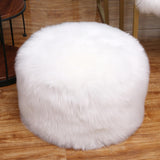 Fur Pouf Ottoman Unstuffed Floor Pouf White Ottoman Foot Rest NO Filler 20x20x12 Inches Round Poof Seat Floor Bean Bag Chair Foldable Floor Chair Storage for Living Room Bedroom White Cover ONLY Asuprui