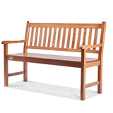 VEVOR Wood Outdoor Bench, 2-Person Garden Bench with Backrest and Armrests, 800 lbs Load Capacity,All-Weather Never Rot Patio Bench for Garden, Park, Yard, Front Porch VEVOR