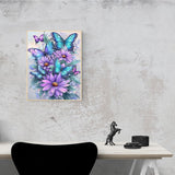 MBNTJHT DIY Butterfly Diamond Art Kits for Adults Beginners,Easy Flowers 5D Round Drill Diamond Painting Kits on Canvas,Butterfly and Floral Gem Art Kits for Home Wall Decor 12X16 Inch. MBNTJHT