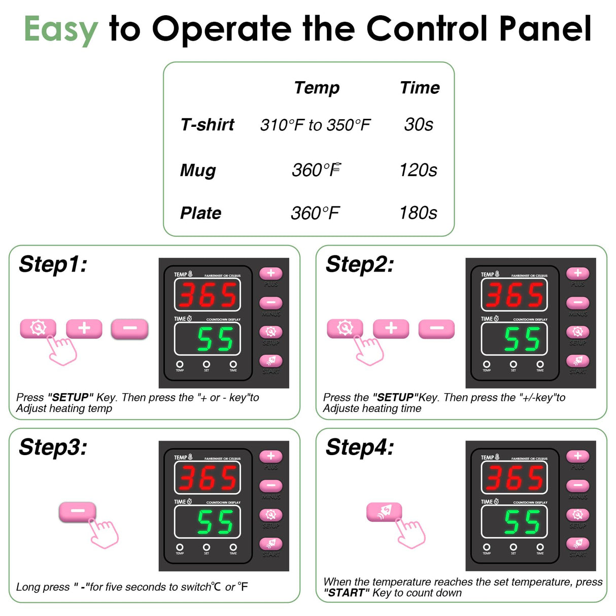 Seeutek Heat Press 5 in 1 Heat Press Machine 12x15 inch T Shirt Pressing Machine with 360 Degree Swing Away, Multifunction Heat Transfer Sublimation Combo for T Shirts Mugs Hat Plate Cap Pink Seeutek