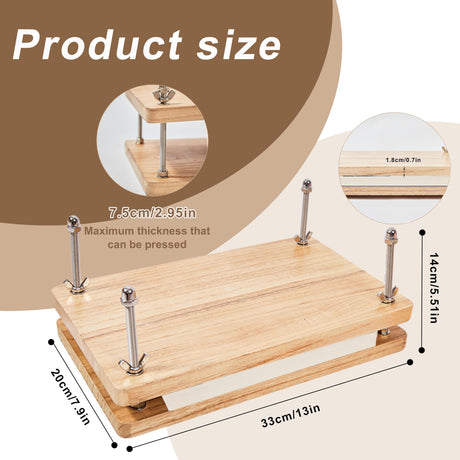 FUXAFU 50 Pcs Book Binding Kits, 13"x7.9" Inch Wooden Book Press，Books Binding Materials, with Bone Folder, Awl, Needles for DIY Bookbinding, BookRepair, Handmade Crafts FUXAFU