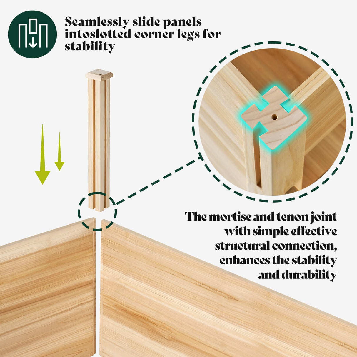 AMERLIFE 3-Tier Raised Garden Bed for Outdoor Gardening, Fir Wood Planter Box with Dividers, Tool-Free Assembly, Garden Box Perfect for Vegetables, Herbs, and Flowers AMERLIFE