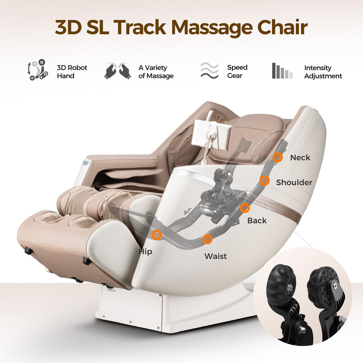 BOSSCARE 2025 3D Full Body Massage Chair: Zero Gravity Shiatsu Massager Chairs for Office - SL Track Back Heating Massaging Recliner for Home Family BOSSCARE