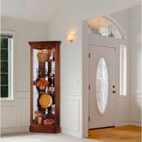 Howard Miller Lynwood Corner Curio Cabinet 680-345 – Windsor Cherry Glass Case with Light Howard Miller