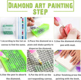 Kaliosy 5D Diamond Art Kits for Adults Plantain Leaf Grass by Number Kits, Diamond Painting Art Plants DIY Full Drill Crystal Craft Cross Stitch Embroidery Decoration (12x16 inch) 30x40 cm Kaliosy