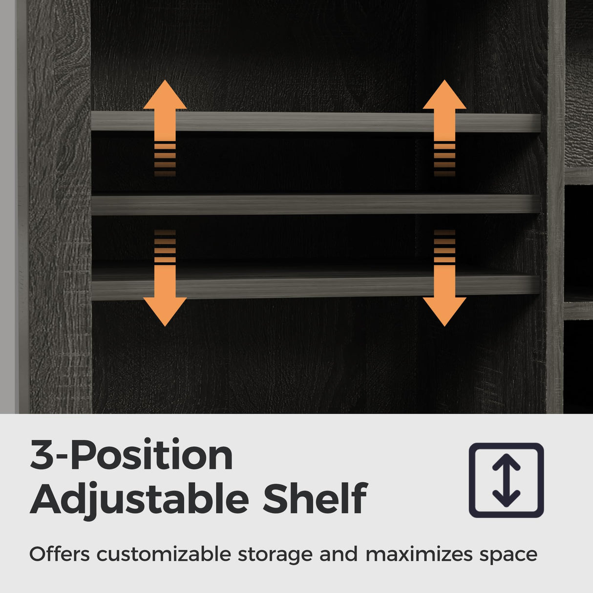 RoyalCraft 52'' Wine Bar Cabinet with Storage, Farmhouse Liquor Coffee Bar Cabinet for Home, Large Buffet Table with Drawers, Sliding Barn Door, Wine & Glass Rack, Dining Room, Rustic Dark Grey RoyalCraft