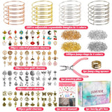 Sofier 542pcs Bangle Bracelet Making Kit DIY Jewelry Making Kit and Supplies Expandable Charm Bracelets Pendants Plier Set Toy Art Craft Gift for Girl Teen Women Adult Sofier